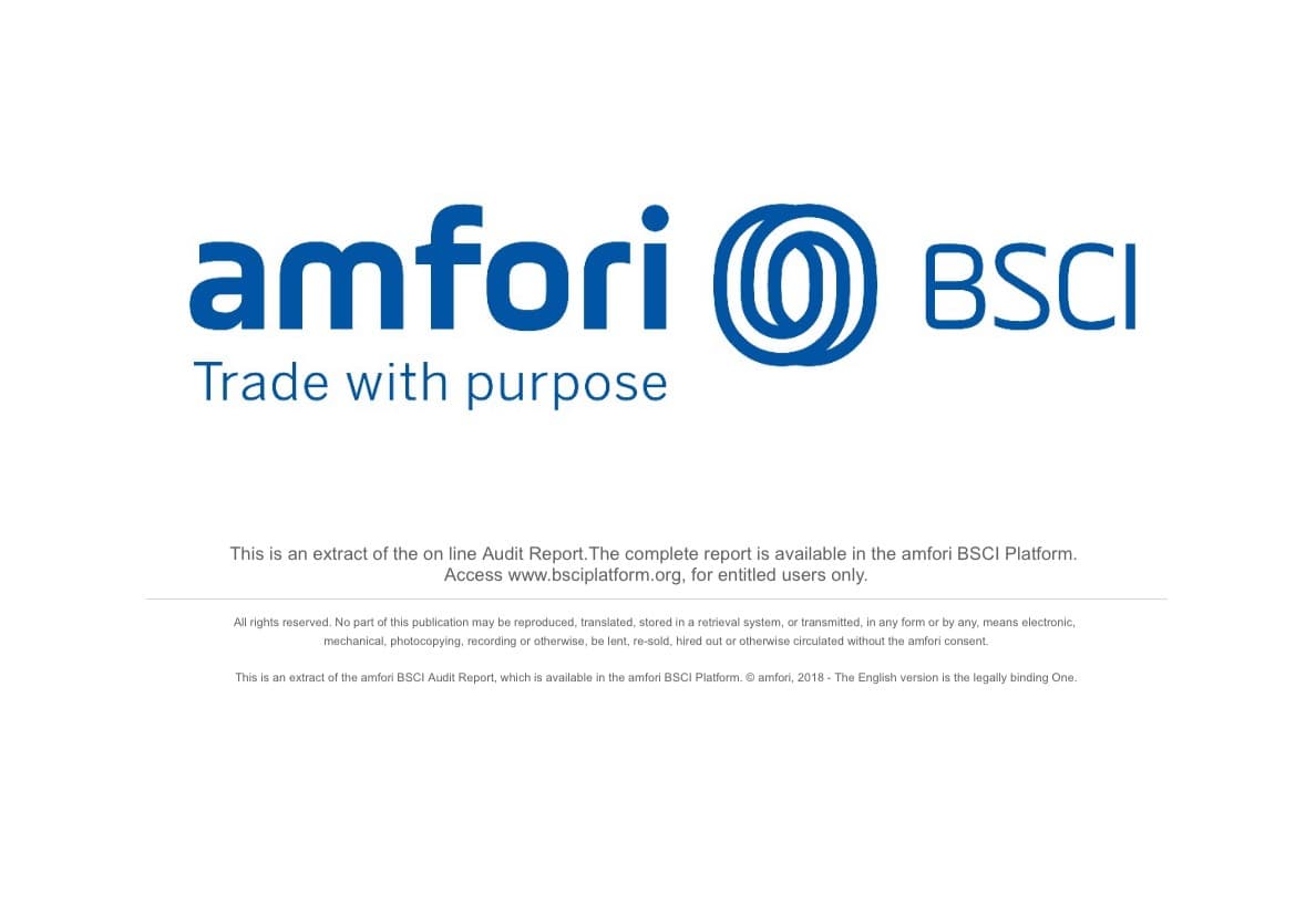 amfori BSCI audit report cover